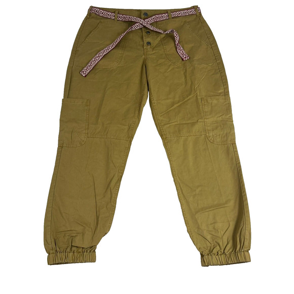 Sundance Pants - Sundance Catalog Pants Womens 12 Bronze Cargo Jogger Button Fly Belted